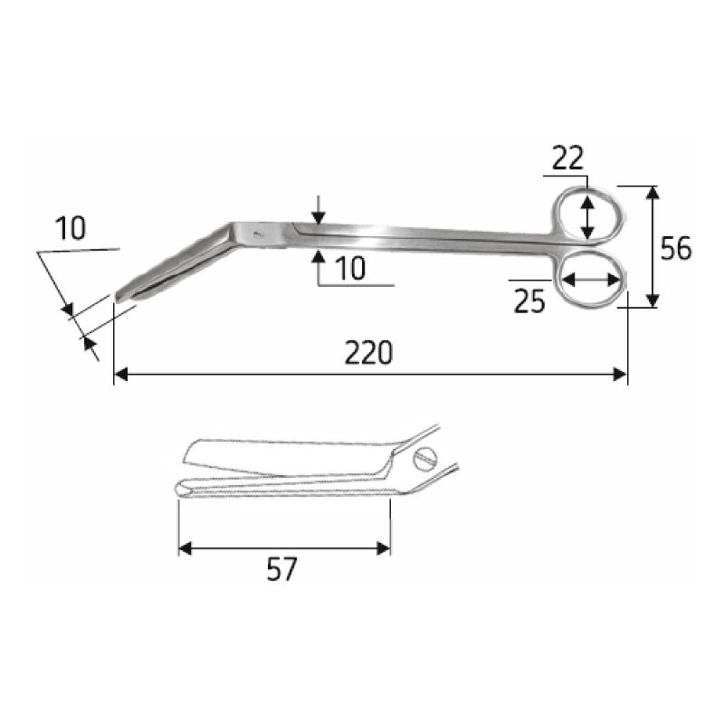 Ножиці J-22-138 для епізіотомії Braun Stadler, 22 см, тупий/тупий, зігнуті.